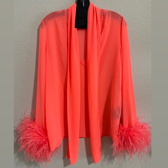 LAPOINTE Feather Top Blouse - Picture 1 of 4